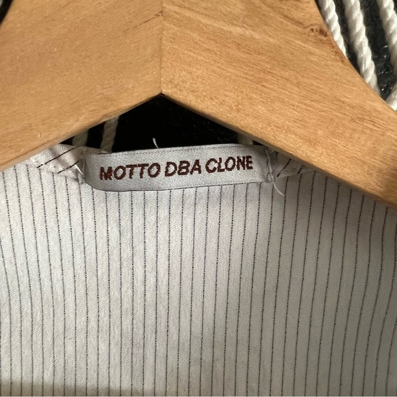 Gothic Grunge Rock Vest Unisex Small Motto DBA Pinstriped White And Black - Picture 5 of 5